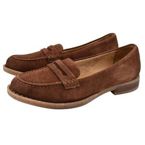 Born Womens Size 7.5 Marlo Dark Brown Leather Slip On Penny Loafers Shoes